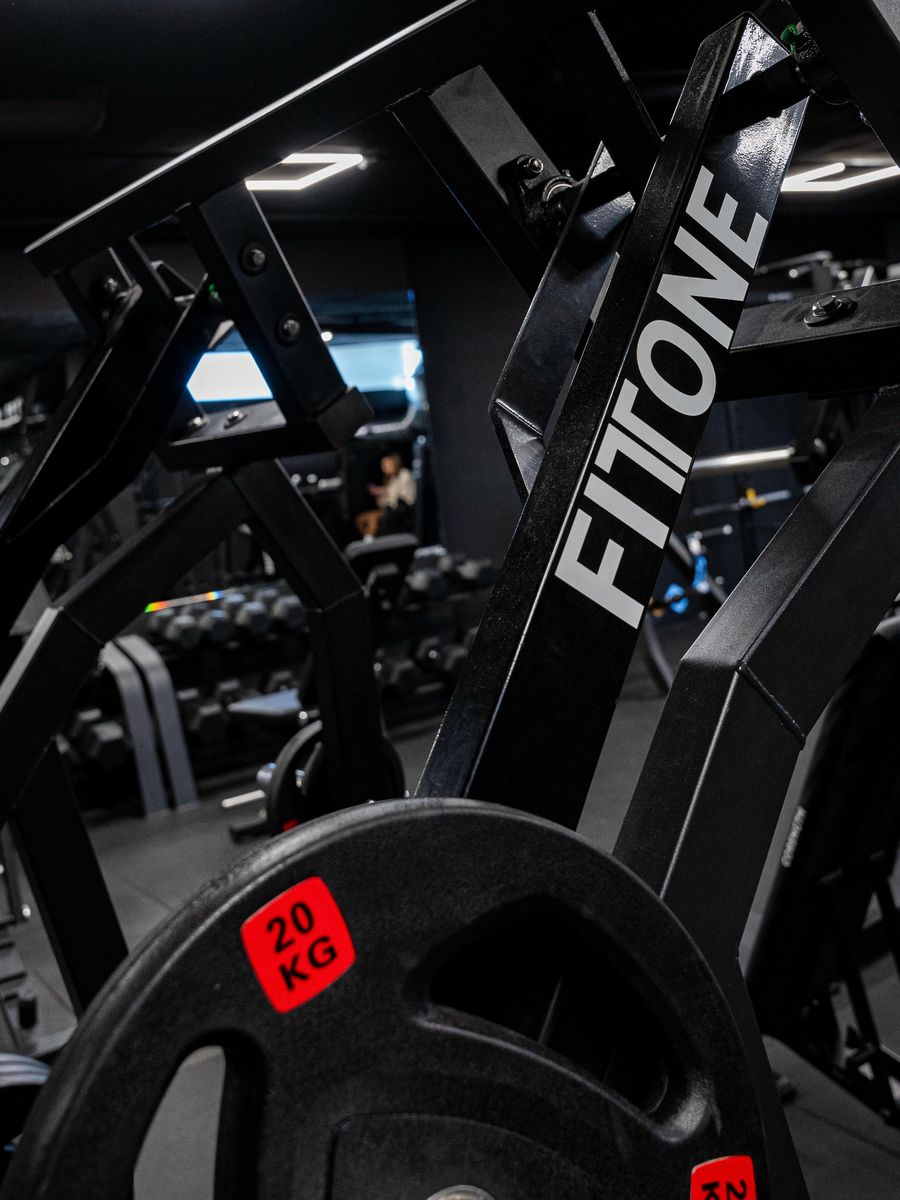 Carga con discos en la sala de ElitePro Gym