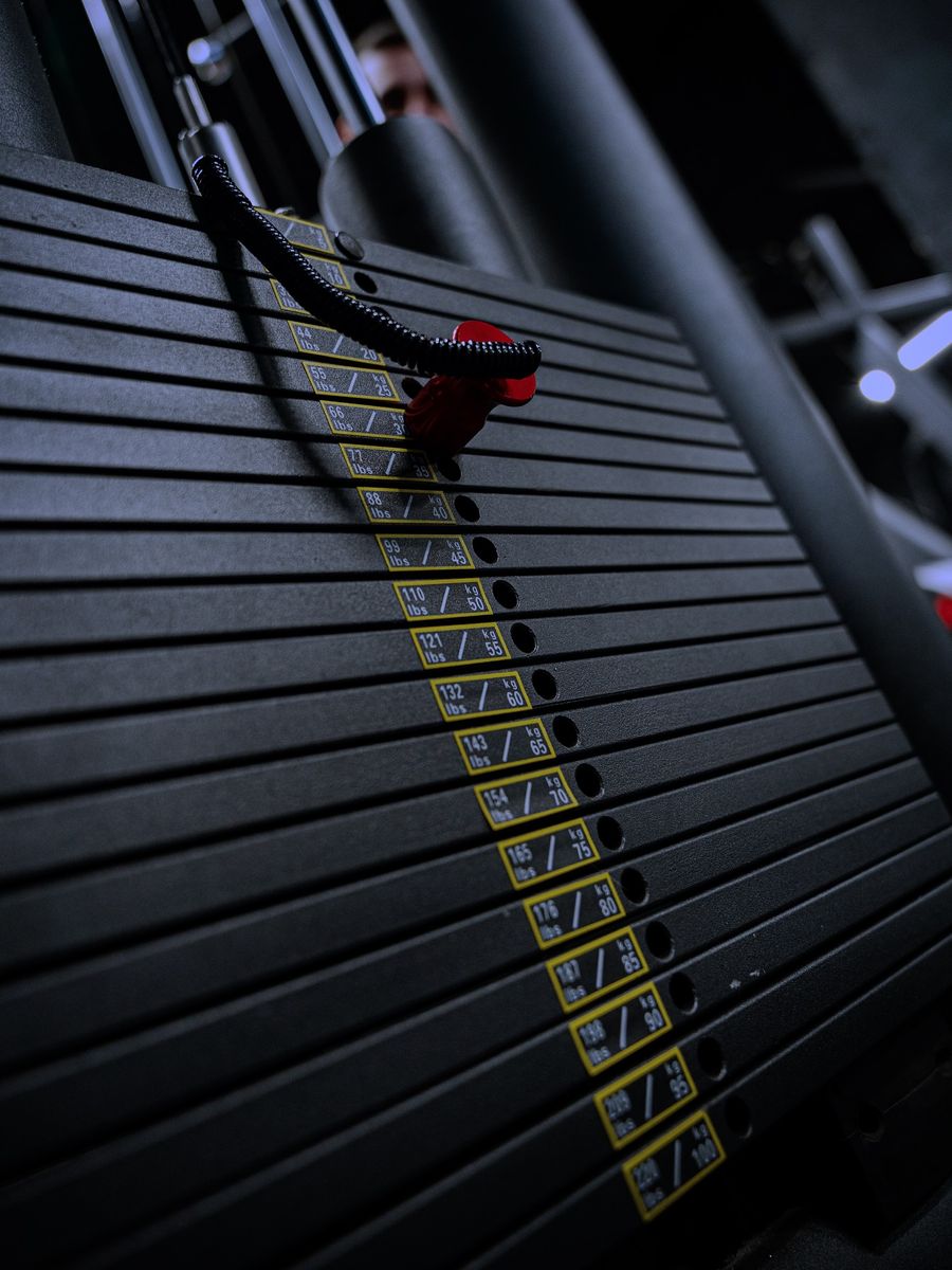 Máquinas de placas en la sala de ElitePro Gym